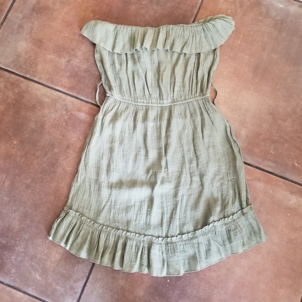 Poetry Clothing Boho Sleeveless Olive Dress M